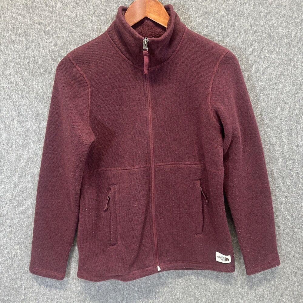 The North Face Women's Medium Crescent Full Fleece Jacket Burgundy Maroon Purple